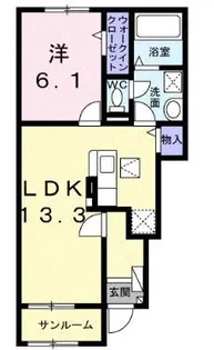 東与賀町下古賀アパート【1階】の間取り
