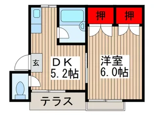ストークハイツ花島【1階】の間取り