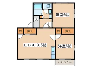メゾンアイリスB【2階】の間取り