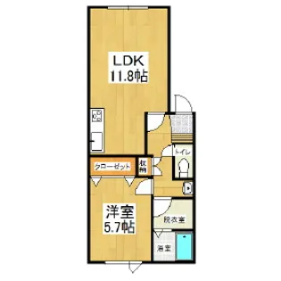 ベルシーヌ鷲別【1階】の間取り