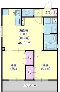 クリエオーレ打越町【2階】の間取り