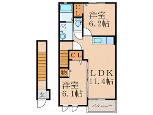 ベルコロレIIIB【2階】の間取り
