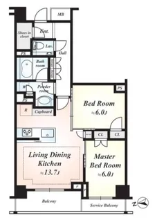 パークナード恵比寿【5階】の間取り