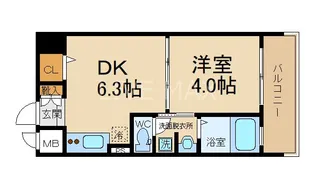 アクアプレイス京都西院【7階】の間取り