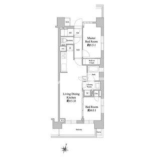 ドゥーエ西馬込【6階】の間取り