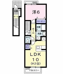 ラフレシール富士見【2階】の間取り