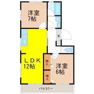エステート伊奈【1階】の間取り