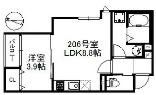 メゾンソレイユ久留米A【1階】の間取り