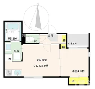 フェリーチェ四つ木【2階】の間取り