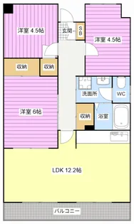小名川ハイツ谷上II【3階】の間取り
