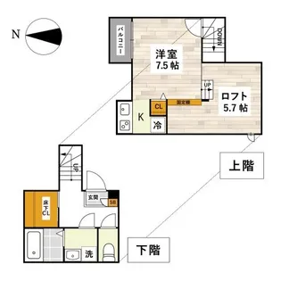 ADC倉敷YUNO【2階】の間取り