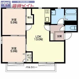 マグスペース B【2階】の間取り