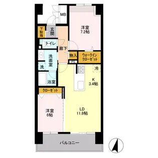 ロイヤルパークス若葉台【13階】の間取り