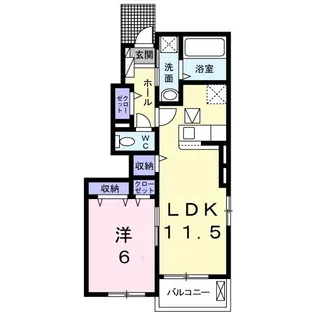 ベル・フランB【1階】の間取り