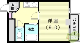 リッツ舞子坂【1階】の間取り