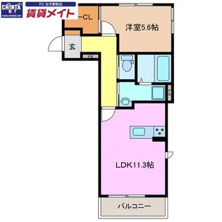 YCマンション白子【2階】の間取り