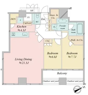 ウエストパークタワー池袋【32階】の間取り