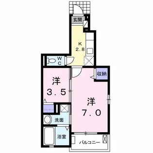 ジャルダン南【1階】の間取り