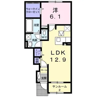 フィア クレーIV【1階】の間取り