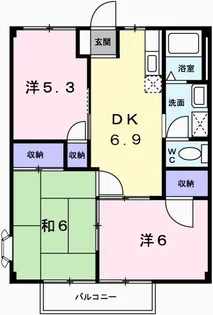 コーポラス龍野【2階】の間取り