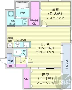 S.Uスクエア【2階】の間取り