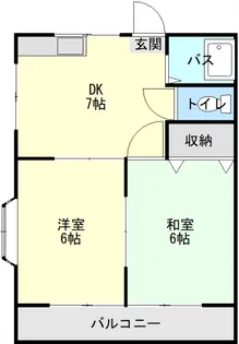 駐1台込 アサノコーポ【2階】の間取り
