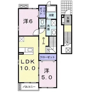 ハーバーアヴェニュー【2階】の間取り