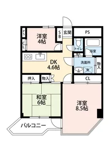 レジデンスセシモ【5階】の間取り