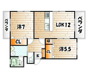 エクセルシティ門司港B棟【1階】の間取り