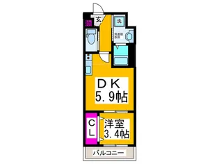 パレスABIKO【4階】の間取り