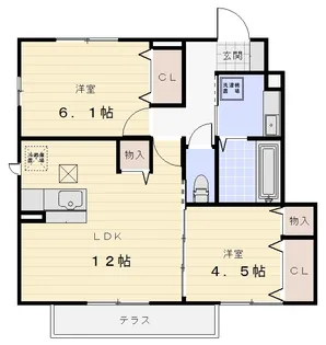 アクエリアス【1階】の間取り