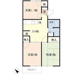サンシティパールハイツ【2階】の間取り