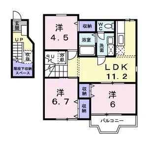 神奈川県南足柄市中沼【アパート】の間取り
