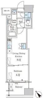 レガシス中目黒【9階】の間取り