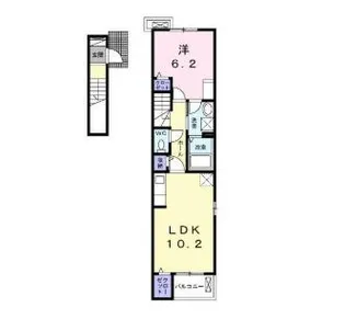 雀の宮6丁目アパート【2階】の間取り