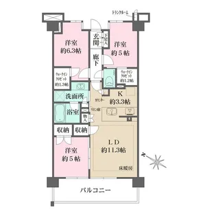 ザ・パークハウス横浜川和町テラス【10階】の間取り
