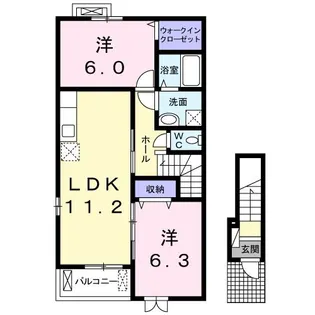 ル・シャトーI【2階】の間取り