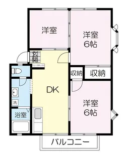 サンビレッジ旭ヶ丘D棟【2階】の間取り