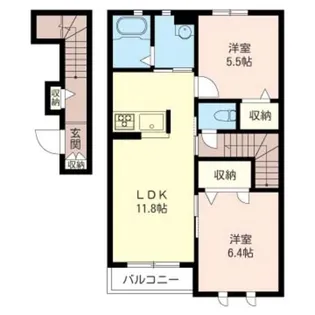 埼玉県蕨市塚越7【アパート】の間取り