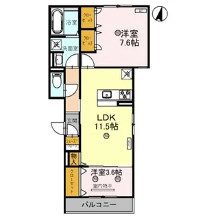 Clashist(クラシスト)常磐町【2階】の間取り