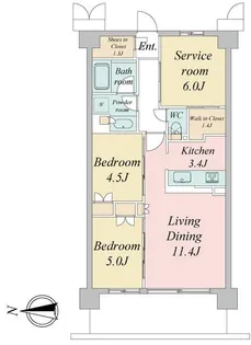 東京都武蔵野市境2【マンション】の間取り