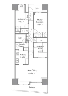 パークハウスプレシア【9階】の間取り