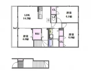 レジデンス阿品【2階】の間取り