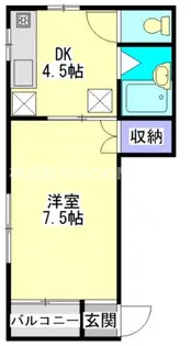 1DKの間取り画像