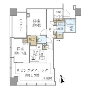 白金ザスカイ 西棟【11階】の間取り