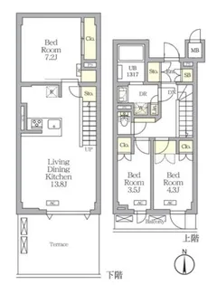 アジールコート都立大学【1階】の間取り