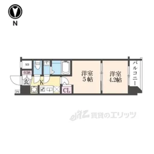 エステムコート京都二条【6階】の間取り