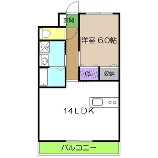 クレドール南川添【1階】の間取り