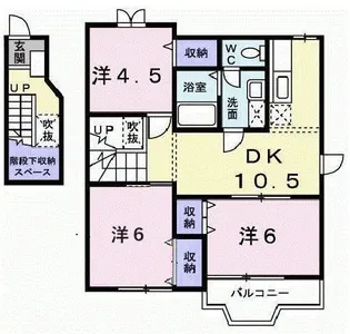 ミニョンラシーヌ【2階】の間取り