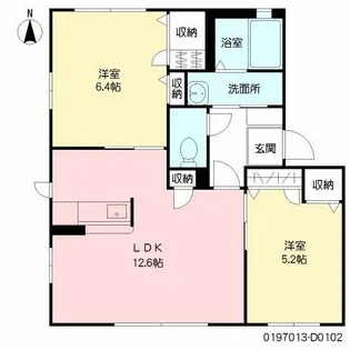 メゾン・ド・クローバー D棟【1階】の間取り